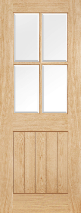 Oak Belize 4 Light Unfinished Internal Door