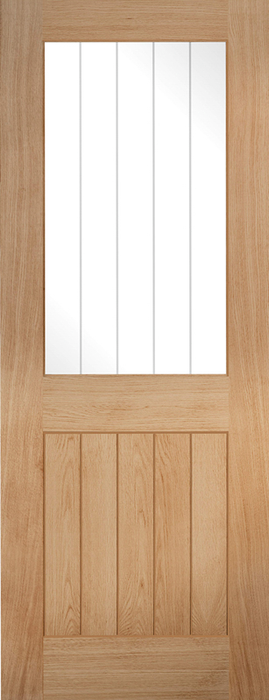 Oak Belize Glazed 1 Light Unfinished Internal Door