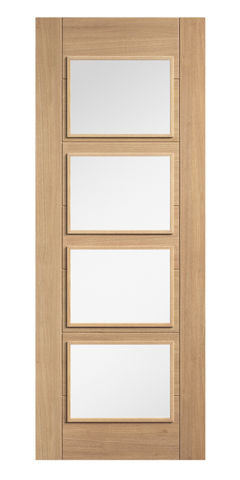 Oak Carini Glazed 4 Light Pre-Finished Internal Door