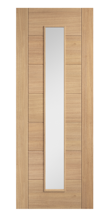 Oak Carini Long Light Glazed Unfinished Internal Door