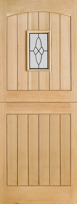 Oak Cottage Stable Glazed 1 Light Unfinished External Door