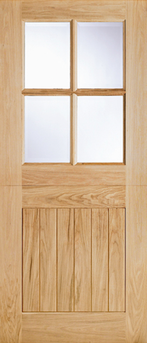 Oak Cottage Stable Glazed 4 Light Unfinished External Door