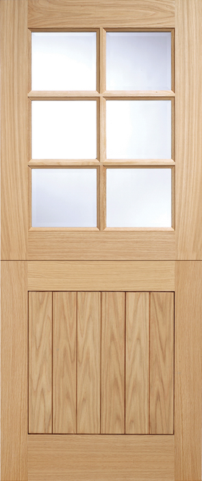 Oak Cottage Stable Glazed 6 Light Unfinished External Door