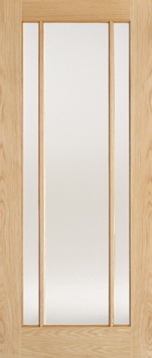 Oak Lincoln Glazed 3 Light Clear Glass Unfinished Internal Door