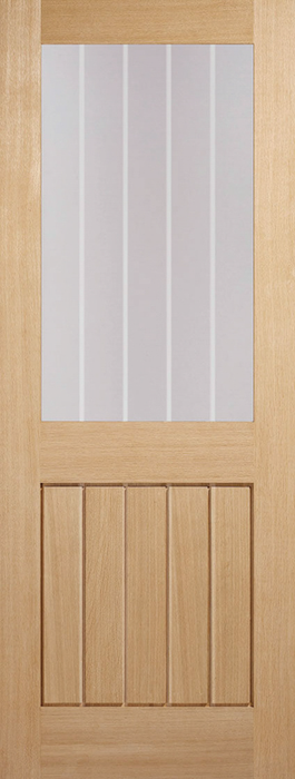 Oak Mexicano Glazed Half Light Unfinished Internal Fire Door