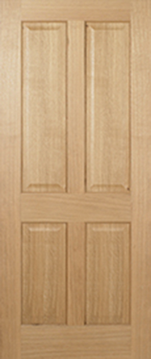 Oak Regency 4 Panel Unfinished Internal Fire Door