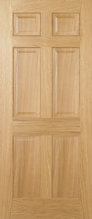 Oak Regency 6 Panel Pre-Finished Internal Fire Door