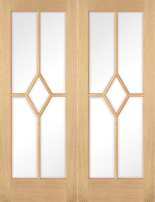 Oak Reims Glazed Pair  Pre-Finished Internal French Door