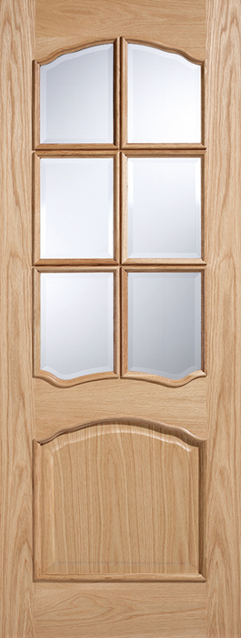 Oak Riviera Glazed 6 Light RM2S Unfinished Internal Door