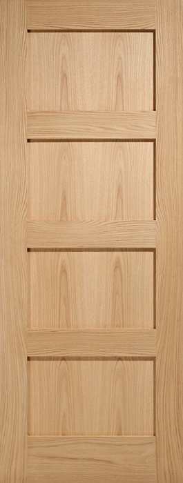 Oak Shaker 4 Panel Unfinished Internal Door