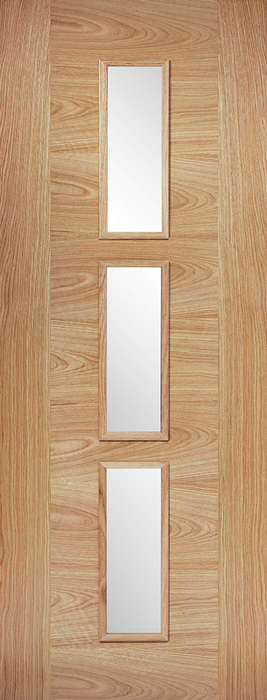 Oak Sofia Glazed 3 Light Pre-Finished Internal Door