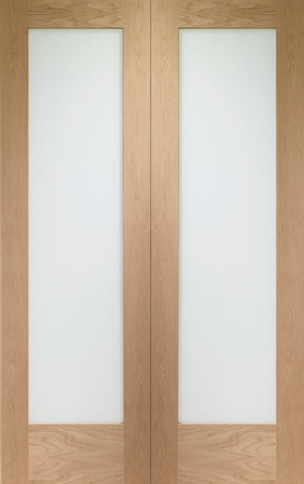 Oak Pattern 10 Pair Clear Glass Unfinished Internal Door