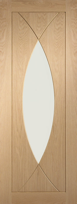 Oak Pesaro Clear Glass Pre-Finished Internal Door