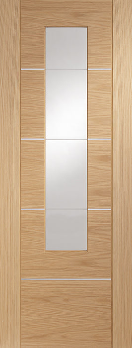 Oak Portici Clear Glass Pre-Finished Internal Door