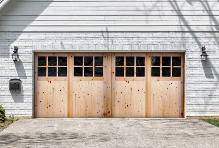 Redwood Single Glazed Garage Door Pair Unfinished External Door