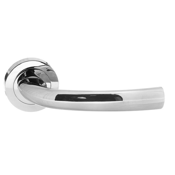 STATUS Nevada Lever Door Handle on Round Rose - Polished Chrome