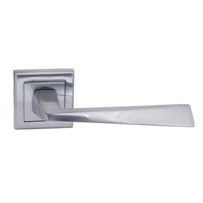 STATUS California Lever Door Handle on Square Rose - Satin Chrome