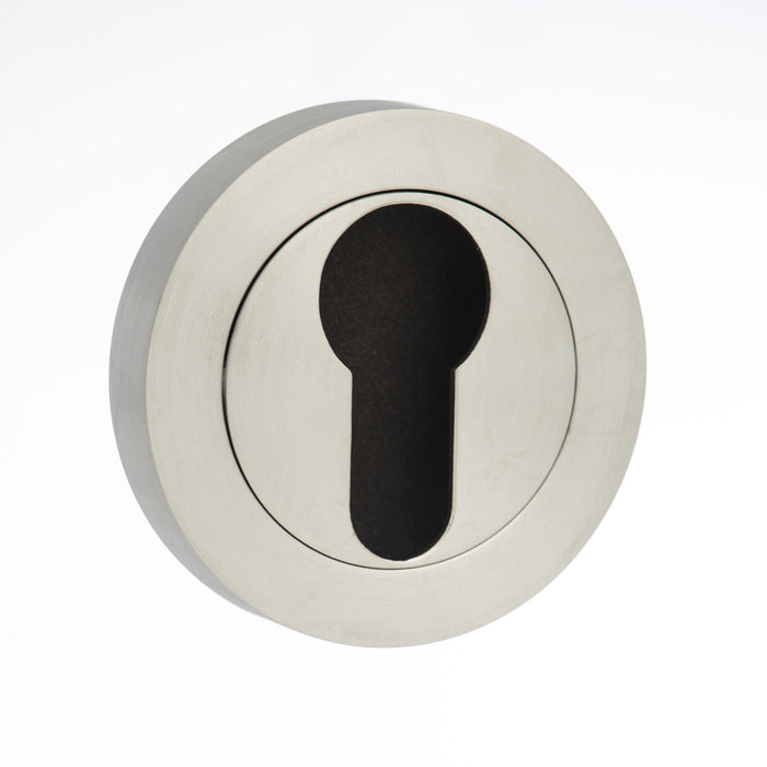 STATUS Euro Escutcheons on Round Rose - Satin Chrome