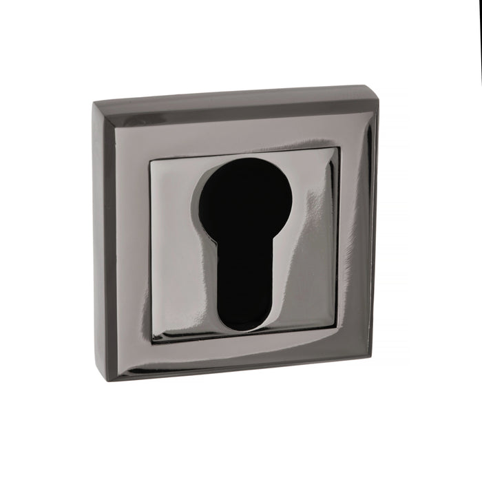 STATUS Euro Escutcheons on Square Rose - Black Nickel