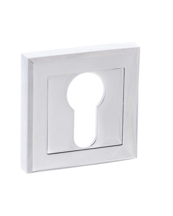 STATUS Euro Escutcheons on Square Rose - Polished Chrome