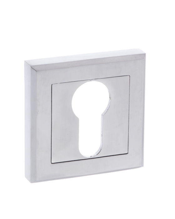 STATUS Euro Escutcheons on Square Rose - Satin Chrome