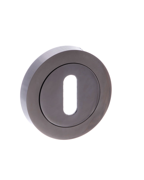 STATUS Key Escutcheons on Round Rose - Black Nickel