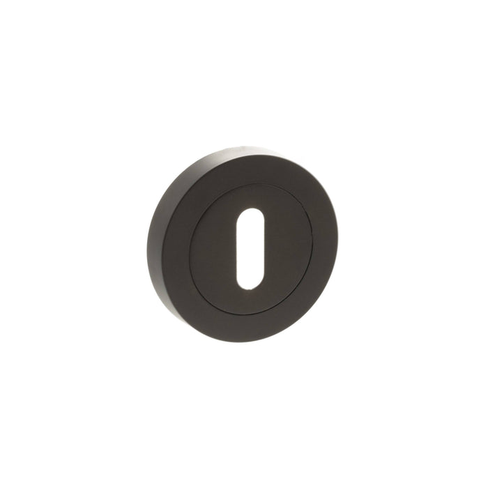 STATUS Key Escutcheons on Round Rose - Urban Dark Bronze