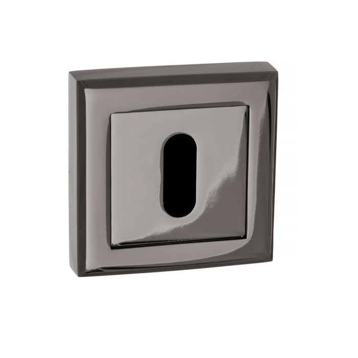 STATUS Key Escutcheons on Square Rose - Black Nickel