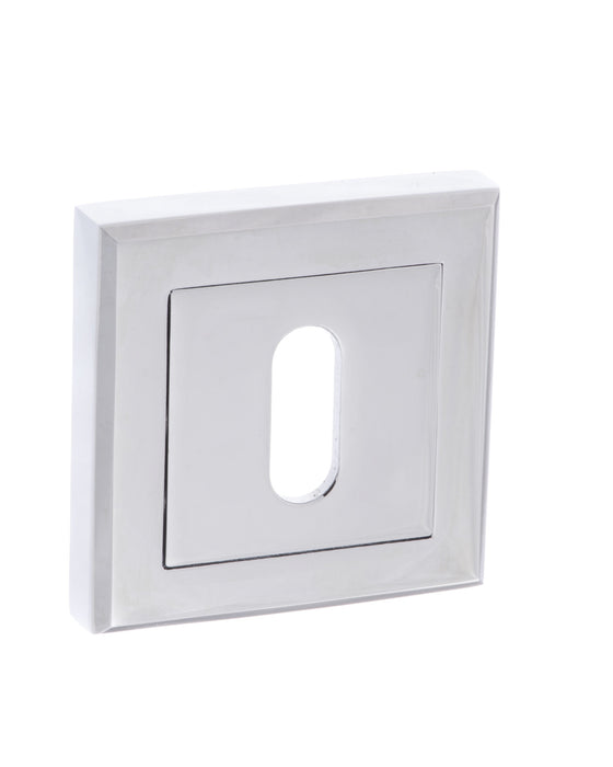 STATUS Key Escutcheons on Square Rose - Polished Chrome