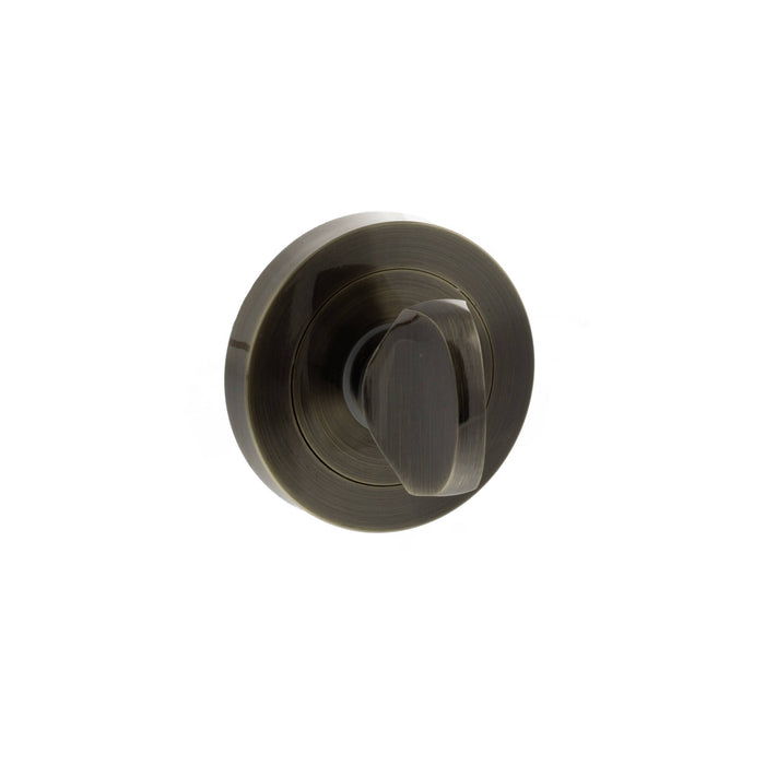 STATUS WC Turn and Release on Round Rose - Antique Brass