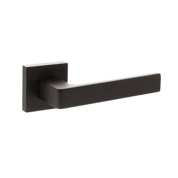 STATUS Montana Lever Door Handle on S4 Square Rose - Urban Dark Bronze