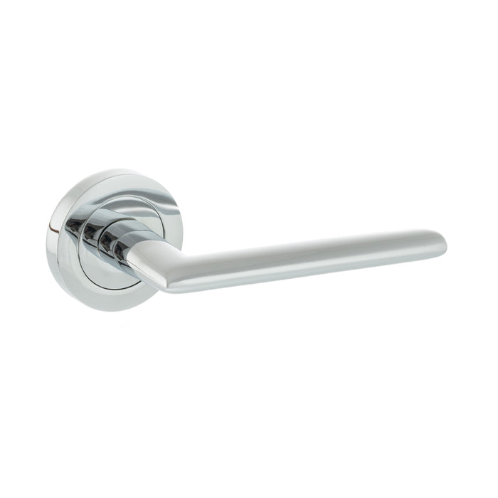 STATUS Alabama Lever Door Handle on Round Rose - Polished Chrome