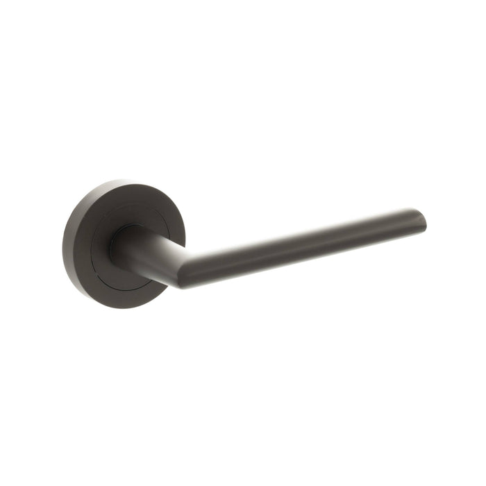 STATUS Alabama Lever Door Handle on Round Rose - Urban Dark Bronze