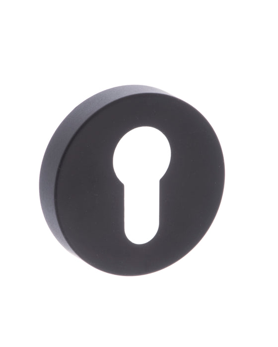 STATUS Euro Escutcheons on S4 Round Rose - Matt Black