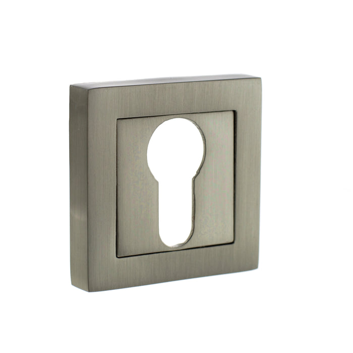 STATUS Euro Escutcheons on S4 Square Rose - Satin Nickel