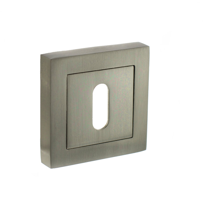 STATUS Key Escutcheons on S4 Square Rose - Satin Nickel