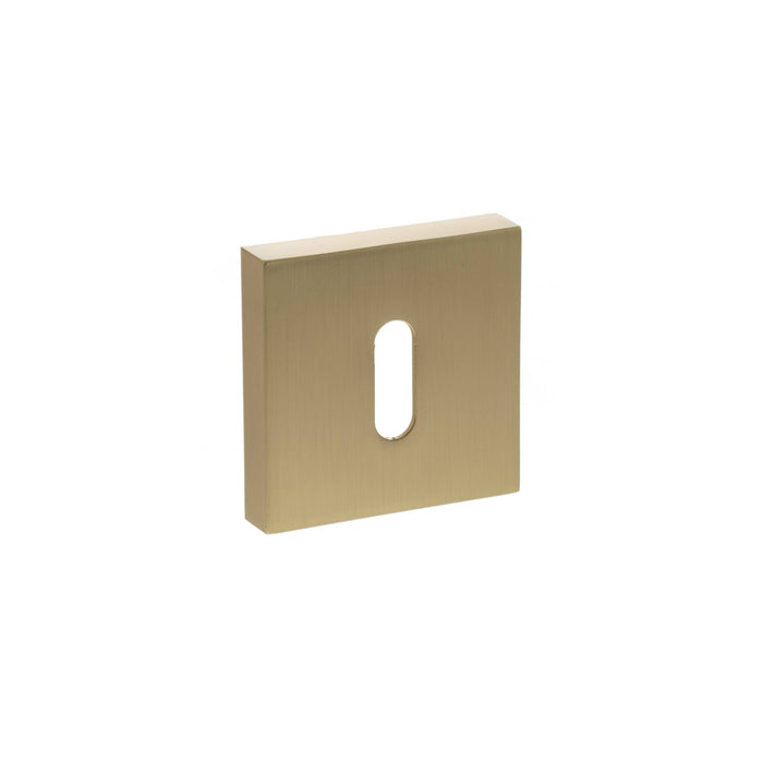 STATUS Key Escutcheons on S4 Square Rose - Satin Brass