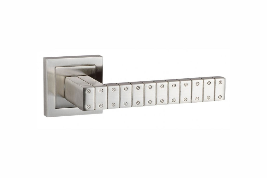 Senza Pari Bianca Lever Door Handle on Square Rose - Satin Nickel