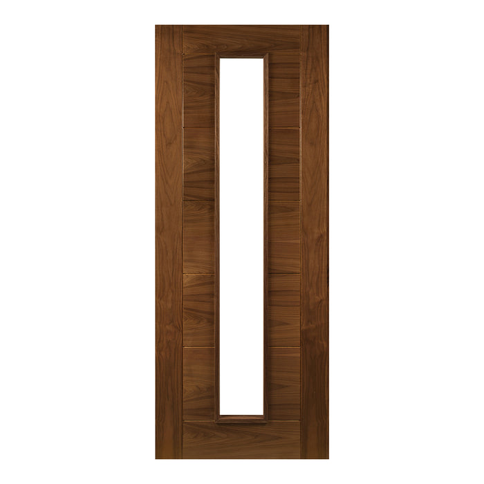 Seville Pre-Finished Walnut Glazed 1 Light Internal Fire Door