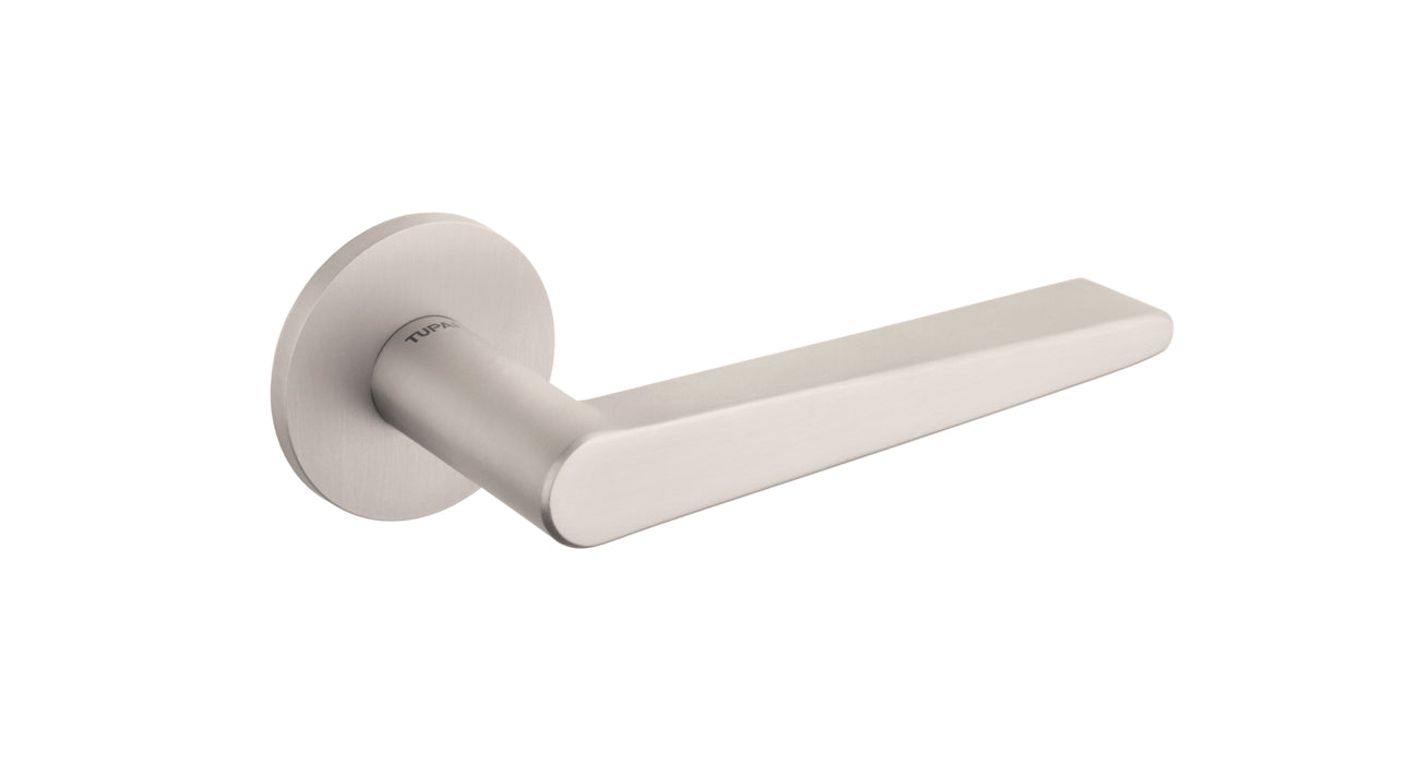 Tupai Rapido 5S Line Torrao Lever Door Handle on 5mm Slimline Round Rose - Pearl Nickel