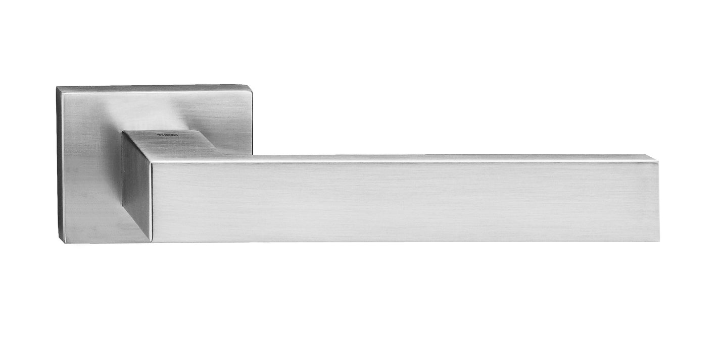 Tupai Rapido RetaLine Rillo Lever Door Handle on Long Rose - Satin Chrome