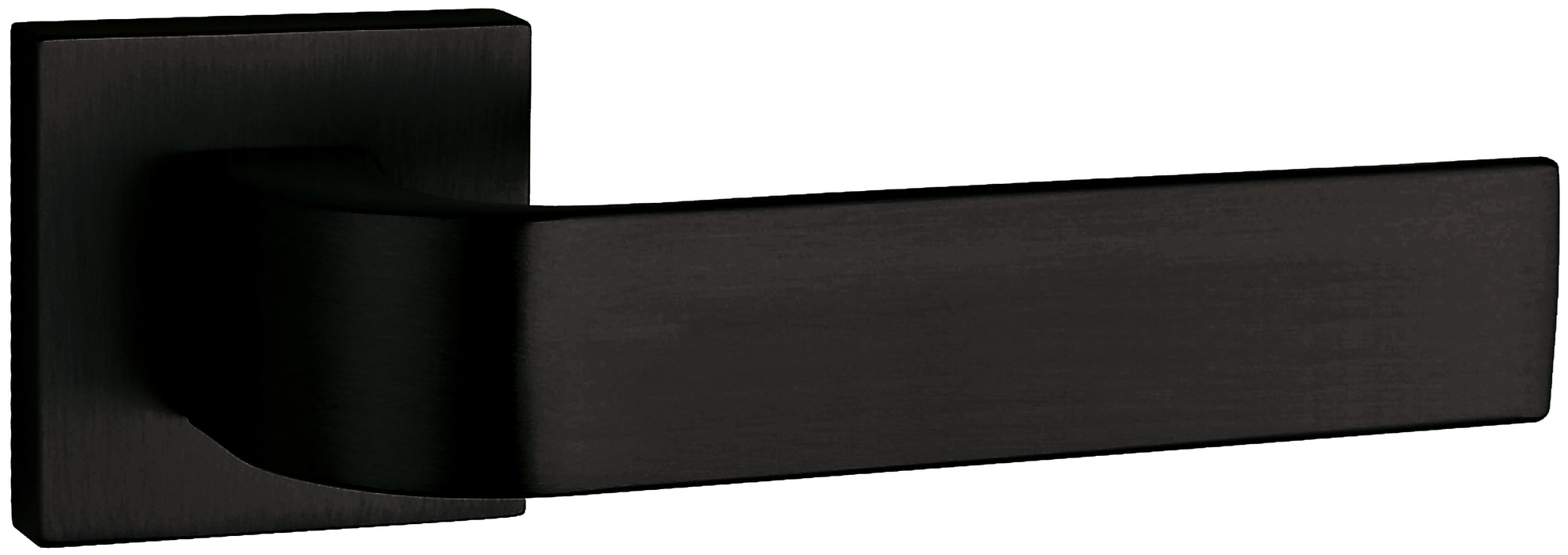 Tupai Rapido CurvaLine Turis Lever Door Handle on Square Rose - Pearl Black