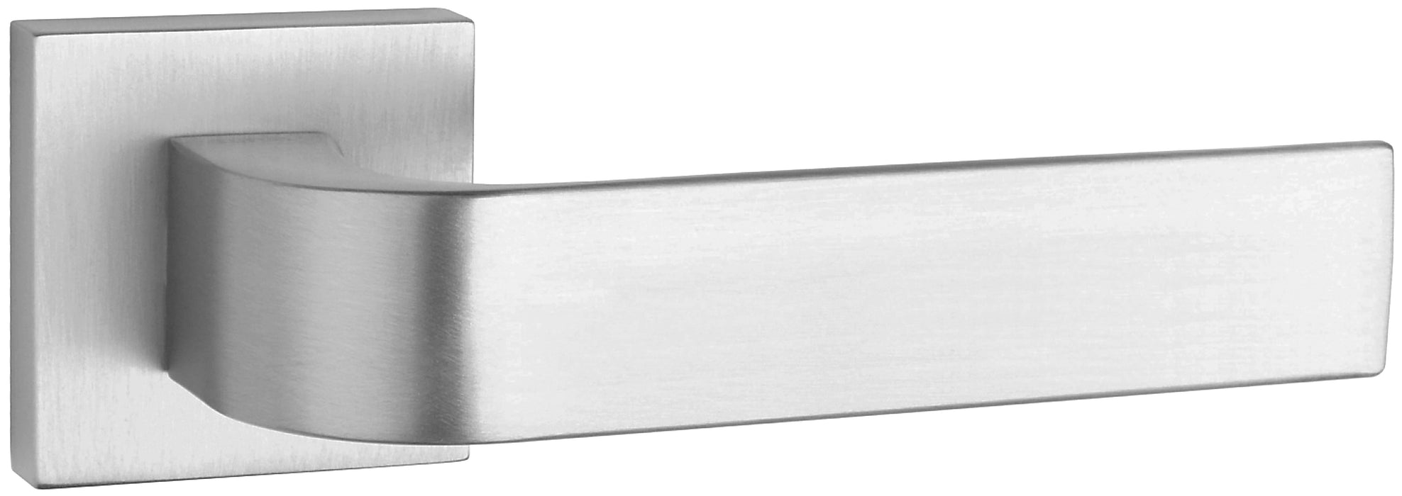 Tupai Rapido CurvaLine Turis Lever Door Handle on Square Rose - Satin Chrome