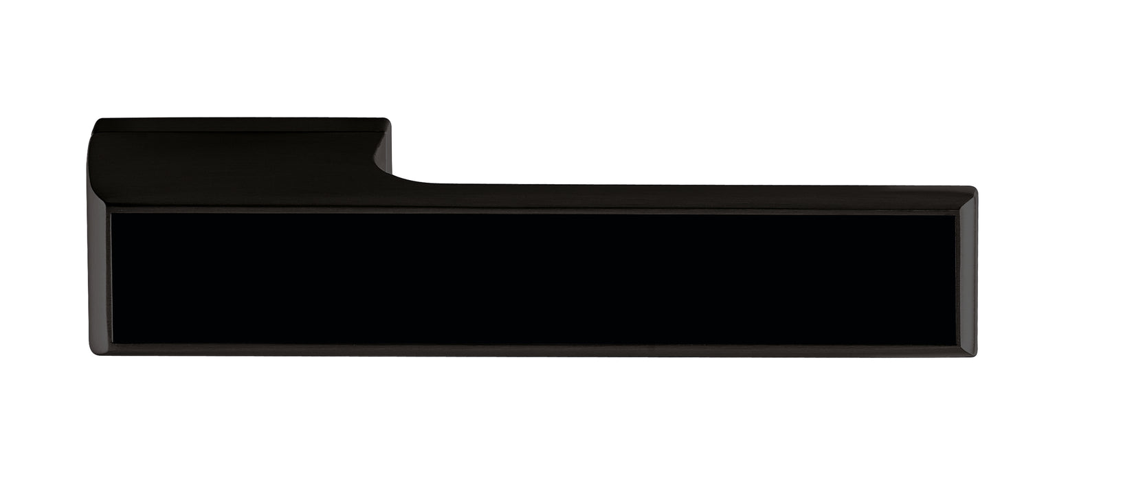 Tupai Rapido VersaLine Tobar Lever Door Handle on Long Rose - Matt Black Decorative Plate - Matt Black