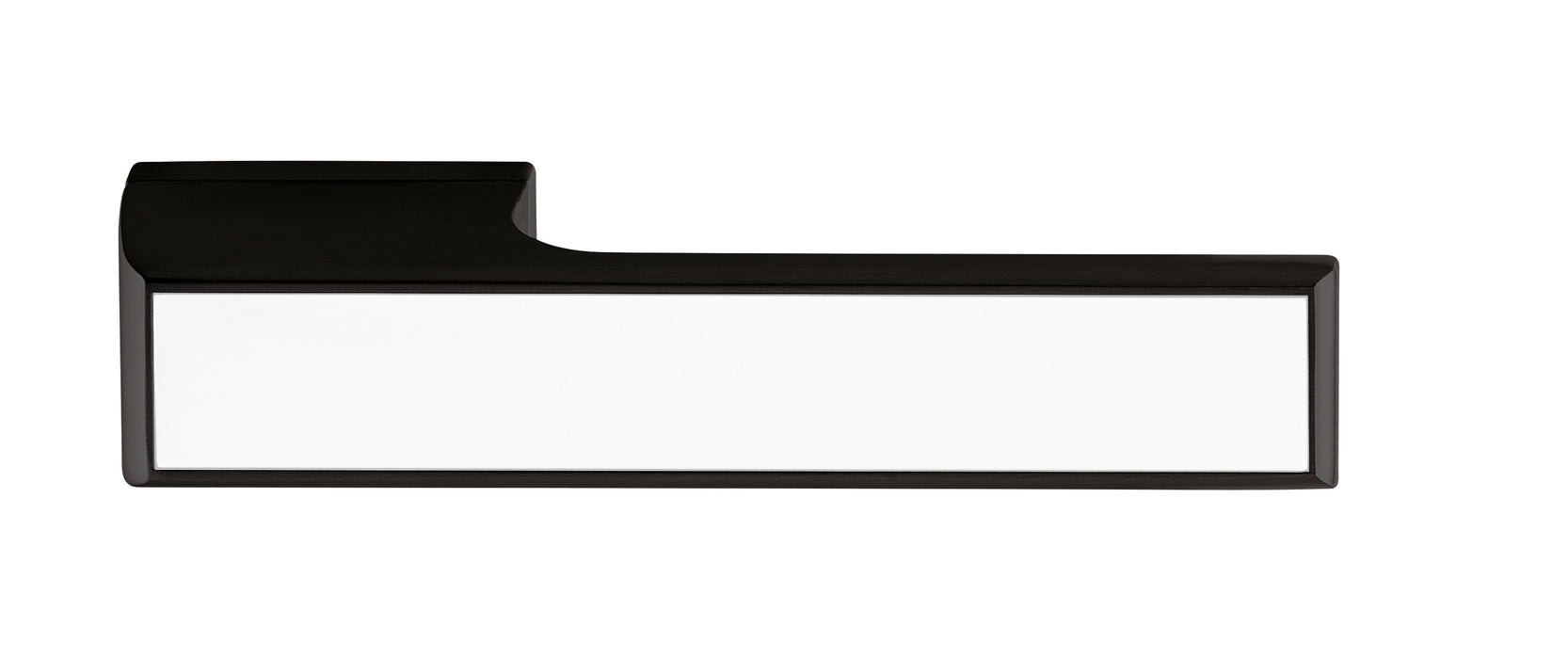 Tupai Rapido VersaLine Tobar Lever Door Handle on Long Rose - White Decorative Plate - Matt Black