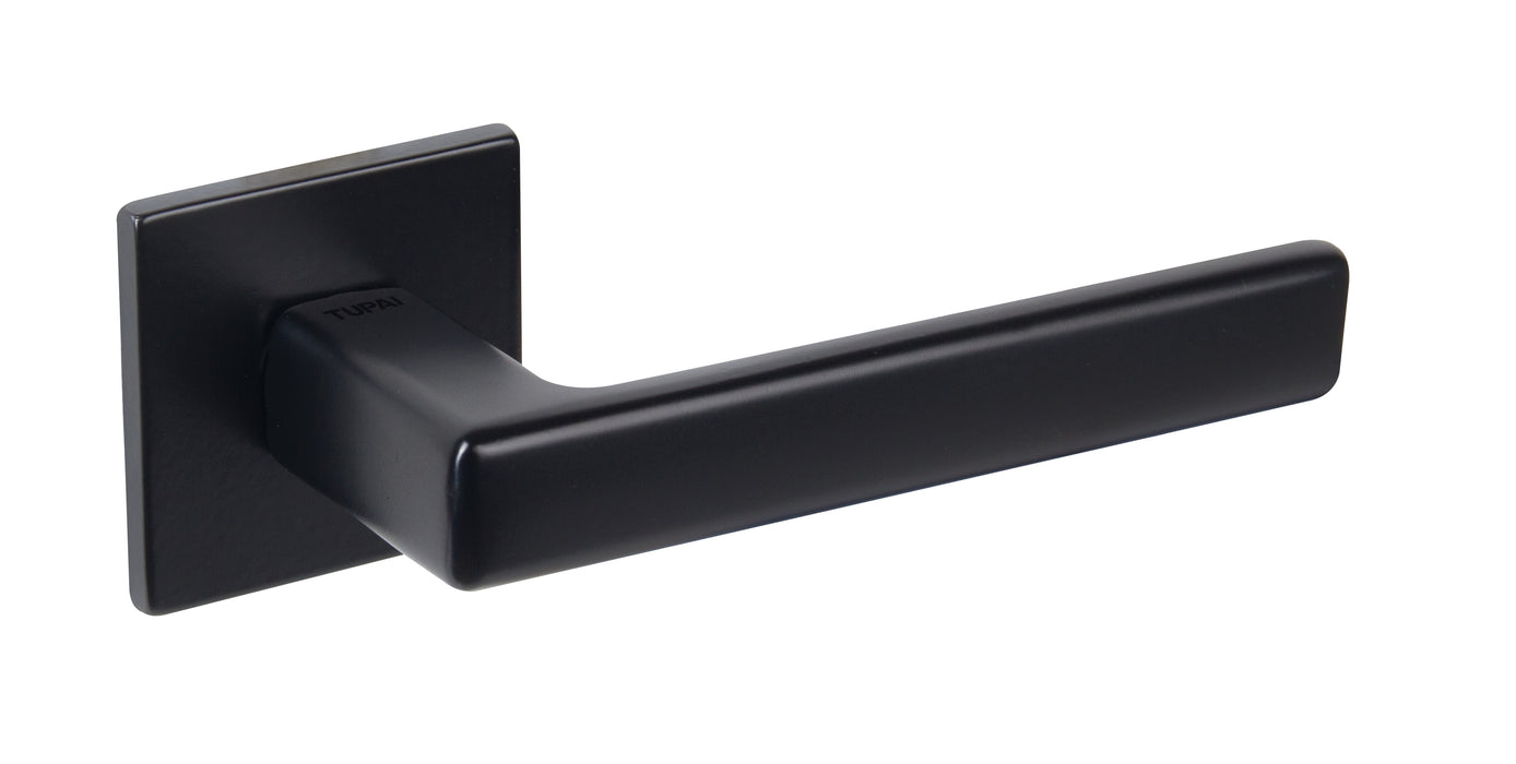 Tupai Rapido 5S Line Portel Lever Door Handle on 5mm Slimline Square Rose - Pearl Black