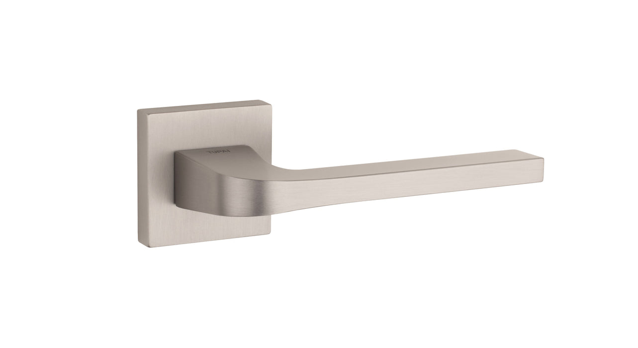 Tupai Rapido CurvaLine Valbona Lever Door Handle on Square Rose - Pearl Nickel