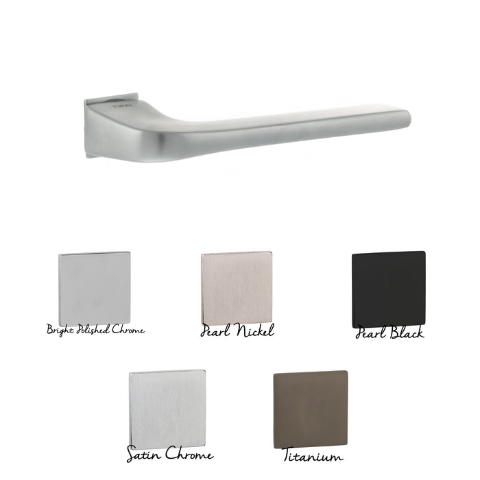 Tupai Rapido 5S Line Canha Lever Door Handle on Concealed Square Rose - Satin Chrome