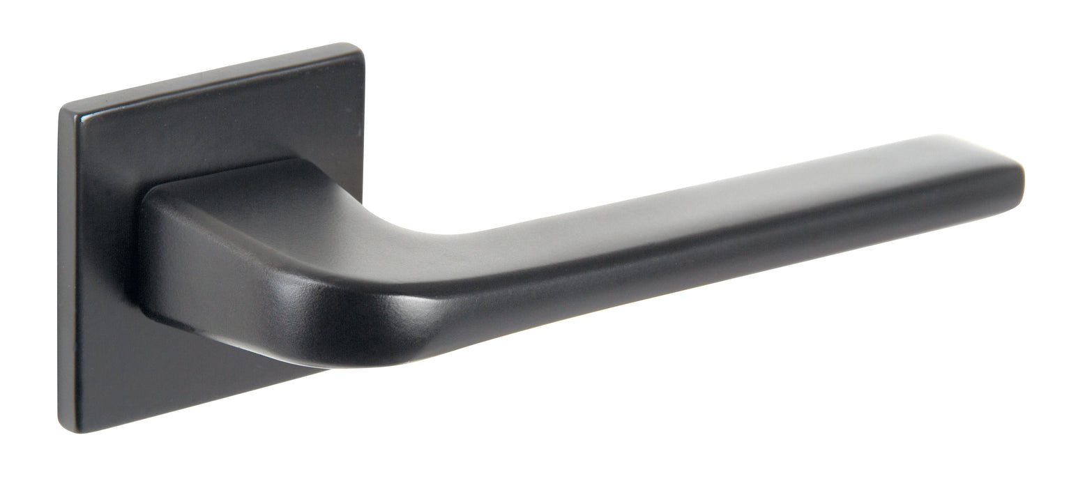 Tupai Rapido 5S Line Canha Lever Door Handle on 5mm Slimline Square Rose - Pearl Black