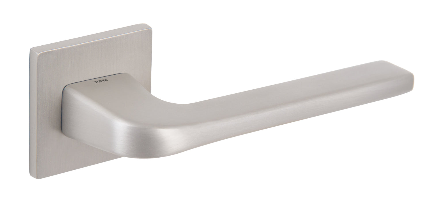 Tupai Rapido 5S Line Canha Lever Door Handle on 5mm Slimline Square Rose - Pearl Nickel